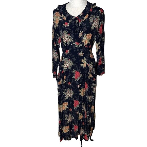 Kamellia By Desire Womens Dress Black Size Small Vintage Floral Tie Back Maxi - Picture 1 of 16